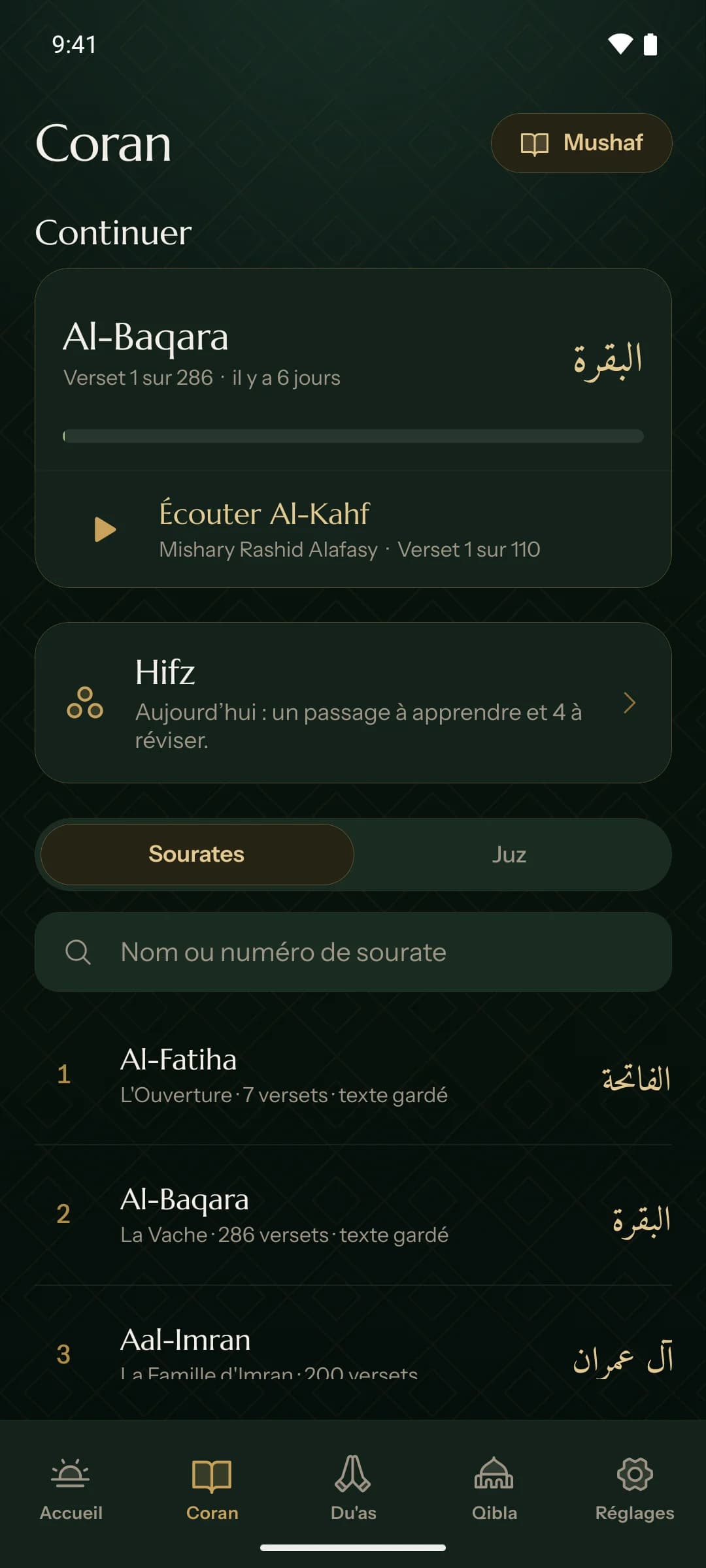 Le Coran : reprendre sa lecture, le Hifz, les 114 sourates
