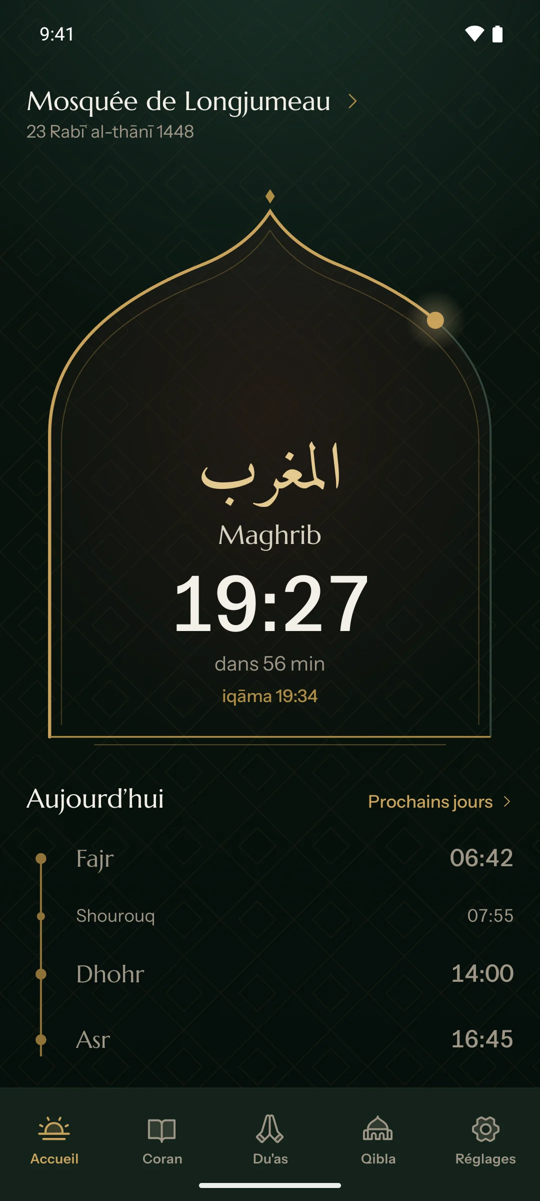 Vos horaires, votre mosquée