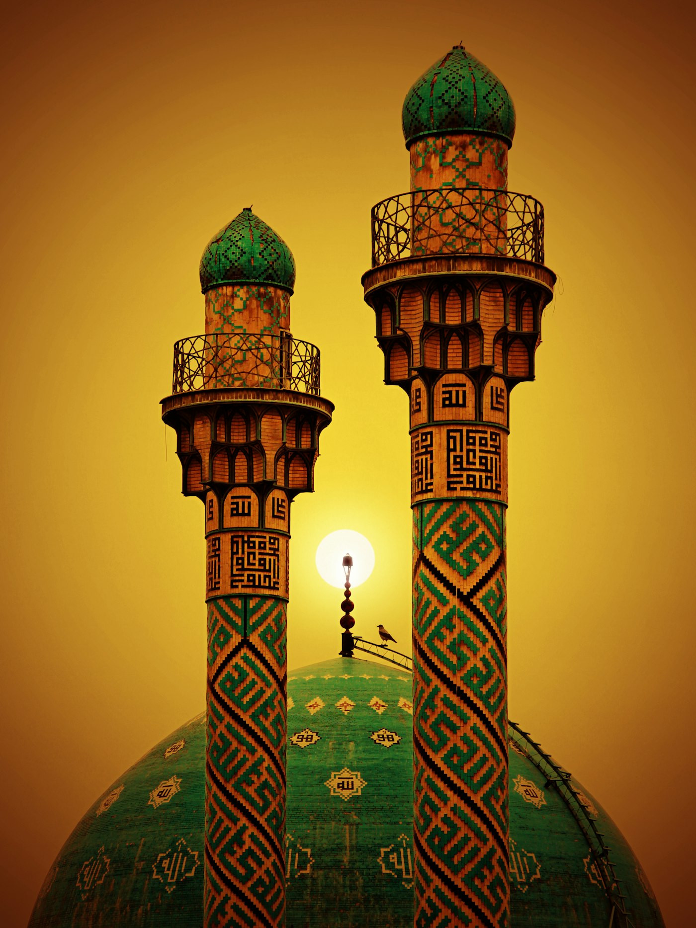 Minarets au soleil couchant